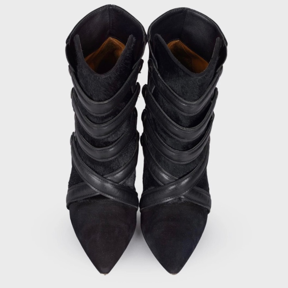 Isabel Marant Tacy Pony Calf Hair Leather Booties - Picture 4 of 11